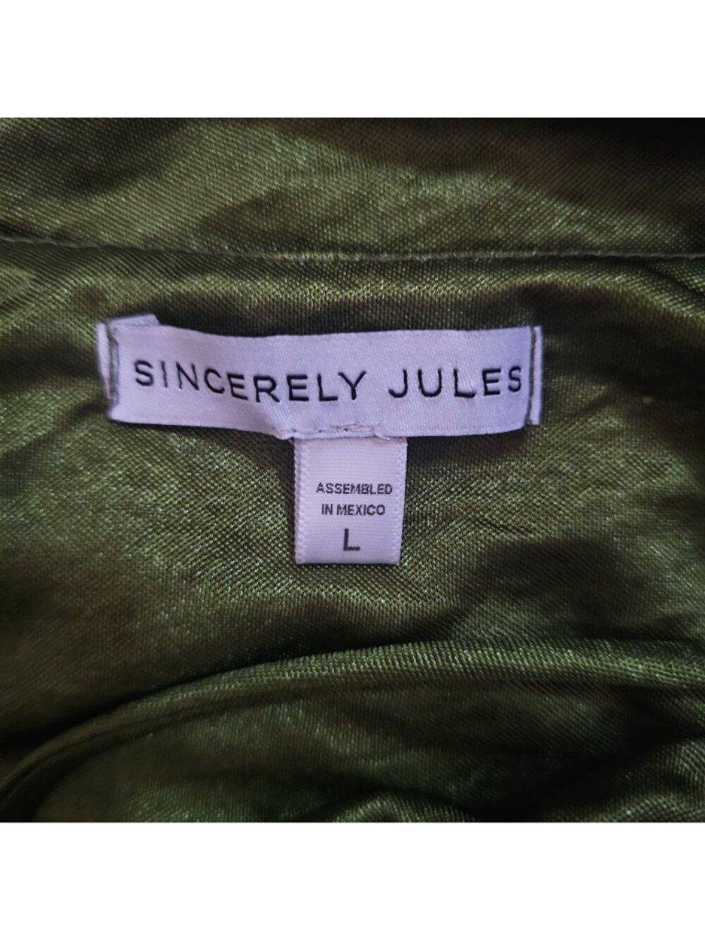 Sincerely Jules Olive Green Draped Neck Spaghetti Strap Slip Dress Size Large - Picture 5 of 11